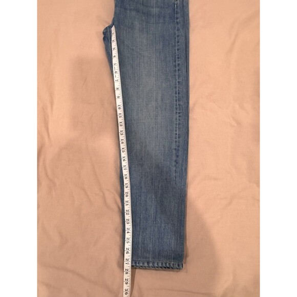 Mr P. Mens 32x32 Blue Button Fly Slim Fit Organic Selvage Denim Jeans Japan - Picture 6 of 10